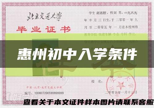 惠州初中入学条件缩略图