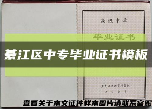 綦江区中专毕业证书模板缩略图