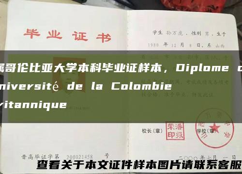 英属哥伦比亚大学本科毕业证样本，Diplome de l'Université de la Colombie-Britannique缩略图
