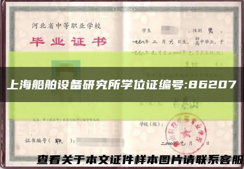 上海船舶设备研究所学位证编号:86207缩略图