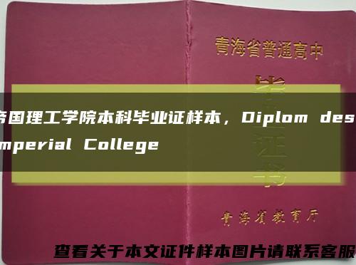 帝国理工学院本科毕业证样本，Diplom des Imperial College缩略图