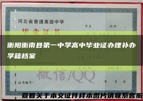 衡阳衡南县第一中学高中毕业证办理补办学籍档案缩略图