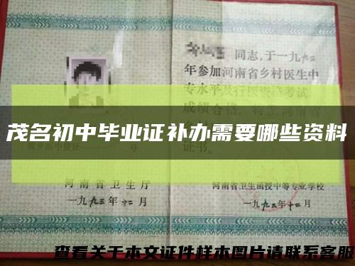 茂名初中毕业证补办需要哪些资料缩略图