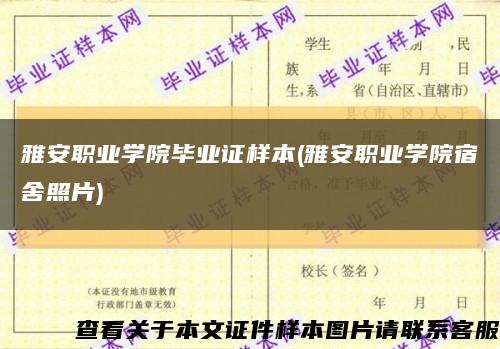 雅安职业学院毕业证样本(雅安职业学院宿舍照片)缩略图