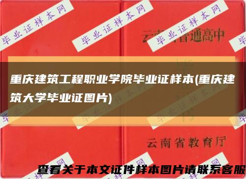 重庆建筑工程职业学院毕业证样本(重庆建筑大学毕业证图片)缩略图