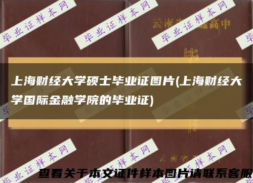 上海财经大学硕士毕业证图片(上海财经大学国际金融学院的毕业证)缩略图
