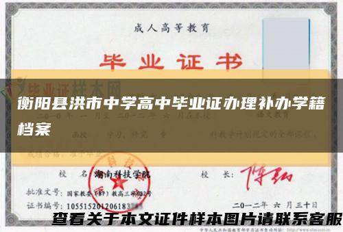 衡阳县洪市中学高中毕业证办理补办学籍档案缩略图