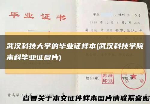 武汉科技大学的毕业证样本(武汉科技学院本科毕业证图片)缩略图