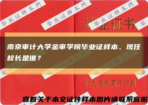 南京审计大学金审学院毕业证样本、现任校长是谁？缩略图