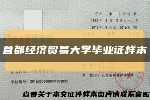 首都经济贸易大学毕业证样本缩略图