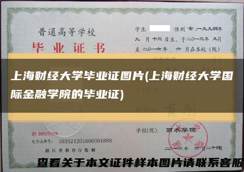 上海财经大学毕业证图片(上海财经大学国际金融学院的毕业证)缩略图