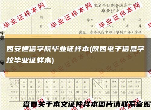 西安通信学院毕业证样本(陕西电子信息学校毕业证样本)缩略图
