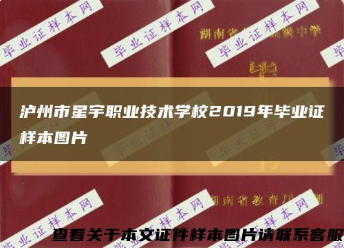 泸州市星宇职业技术学校2019年毕业证样本图片缩略图