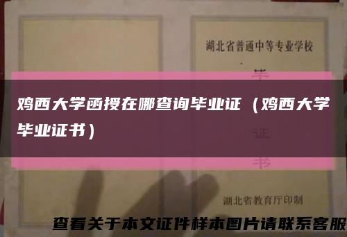 鸡西大学函授在哪查询毕业证（鸡西大学毕业证书）缩略图