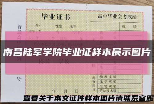 南昌陆军学院毕业证样本展示图片缩略图