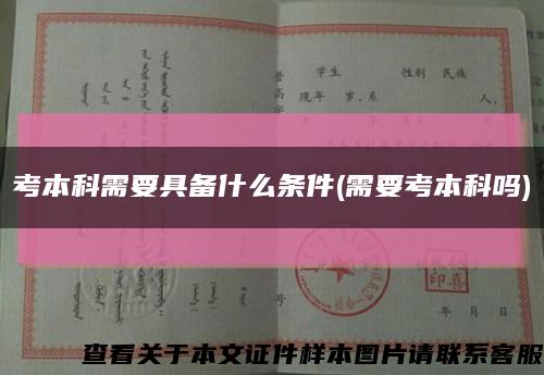 考本科需要具备什么条件(需要考本科吗)缩略图