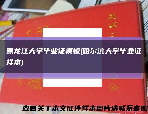 黑龙江大学毕业证模板(哈尔滨大学毕业证样本)缩略图