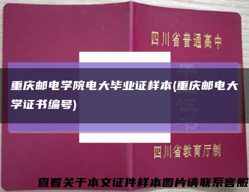 重庆邮电学院电大毕业证样本(重庆邮电大学证书编号)缩略图