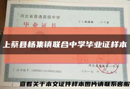 上蔡县杨集镇联合中学毕业证样本缩略图
