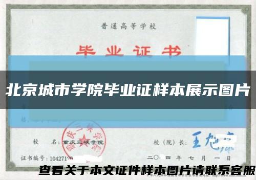 北京城市学院毕业证样本展示图片缩略图