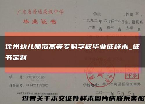 徐州幼儿师范高等专科学校毕业证样本_证书定制缩略图