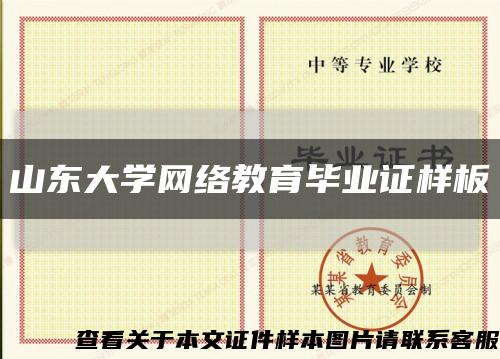 山东大学网络教育毕业证样板{模板}缩略图