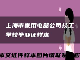 上海市家用电器公司技工学校毕业证样本缩略图