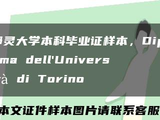都灵大学本科毕业证样本，Diploma dell'Università di Torino缩略图