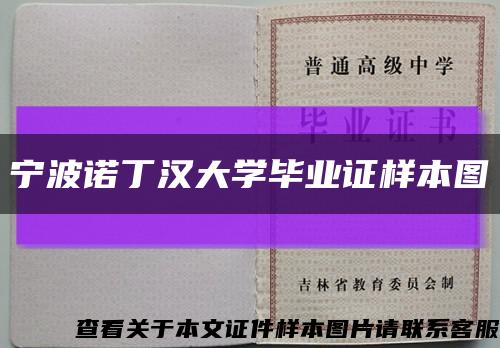 宁波诺丁汉大学毕业证样本图缩略图