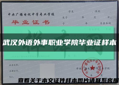 武汉外语外事职业学院毕业证样本缩略图
