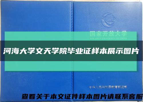 河海大学文天学院毕业证样本展示图片缩略图