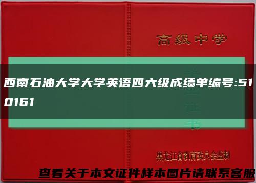 西南石油大学大学英语四六级成绩单编号:510161缩略图