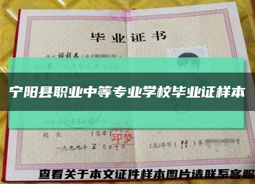 宁阳县职业中等专业学校毕业证样本缩略图