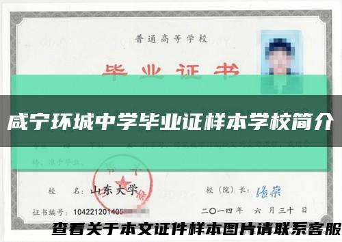 咸宁环城中学毕业证样本学校简介缩略图