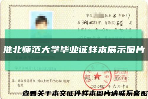 淮北师范大学毕业证样本展示图片缩略图