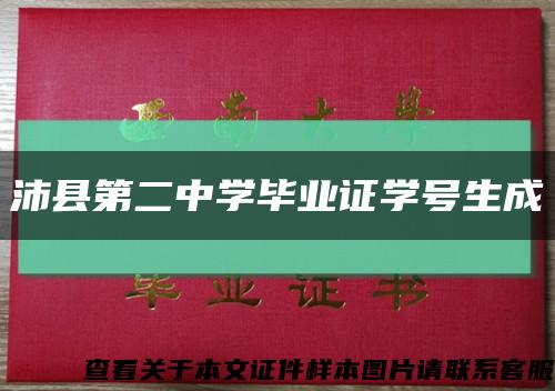 沛县第二中学毕业证学号生成缩略图