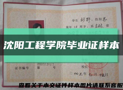 沈阳工程学院毕业证样本缩略图