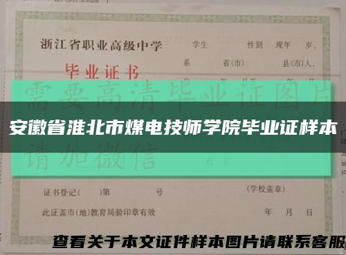 安徽省淮北市煤电技师学院毕业证样本缩略图