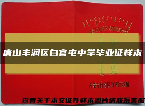 唐山丰润区白官屯中学毕业证样本缩略图