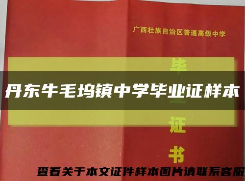 丹东牛毛坞镇中学毕业证样本缩略图