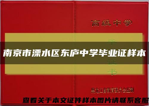 南京市溧水区东庐中学毕业证样本缩略图