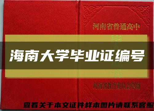 海南大学毕业证编号缩略图