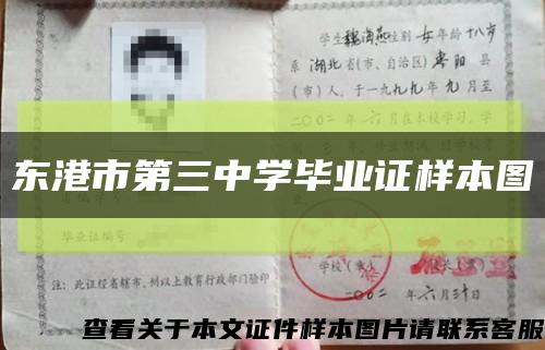 东港市第三中学毕业证样本图缩略图