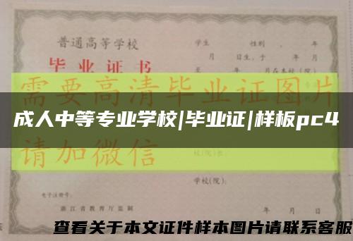 成人中等专业学校|毕业证|样板pc4缩略图