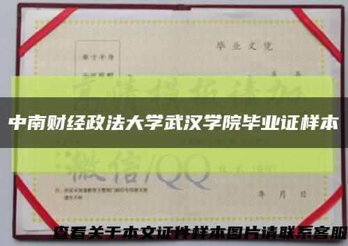 中南财经政法大学武汉学院毕业证样本缩略图