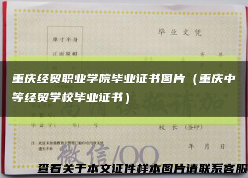 重庆经贸职业学院毕业证书图片（重庆中等经贸学校毕业证书）缩略图