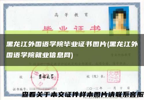 黑龙江外国语学院毕业证书图片(黑龙江外国语学院就业信息网)缩略图