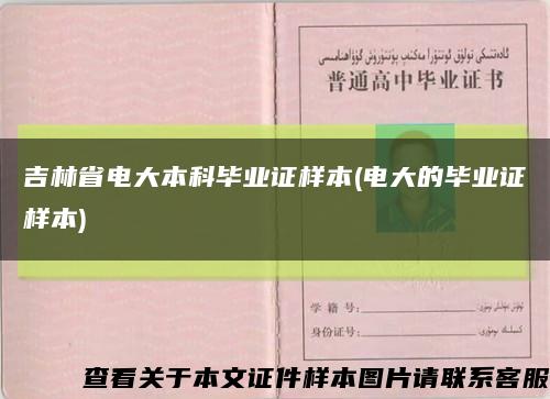 吉林省电大本科毕业证样本(电大的毕业证样本)缩略图