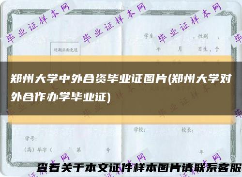郑州大学中外合资毕业证图片(郑州大学对外合作办学毕业证)缩略图
