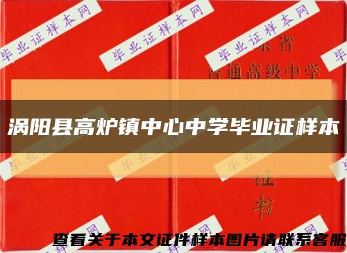 涡阳县高炉镇中心中学毕业证样本缩略图